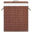 Bamboo Laundry Basket with 2 Sections Brown 100 L