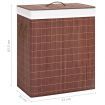 Bamboo Laundry Basket with 2 Sections Brown 100 L