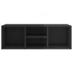 Shoe Storage Bench High Gloss Black 105x35x35 cm Engineered Wood