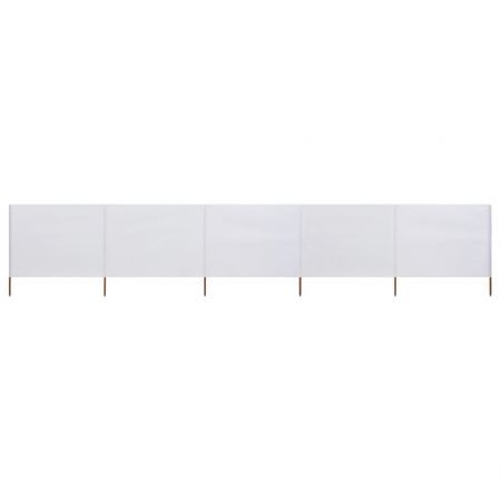 5-panel Wind Screen Fabric 600x80 cm Sand White