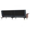 Sofa Bed with Cup Holders Dark Grey Velvet