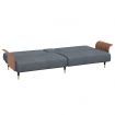 Sofa Bed with Cup Holders Dark Grey Velvet