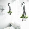 Macrame Plant Hanger Indoor Hanging Planter Basket with Wood Beads Decorative Flower Pot Holder No Tassels for Indoor Outdoor Boho Home Decor 90cm/35Inch,Black,2Pack (POTS NOT Included)