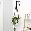 Macrame Plant Hanger Indoor Hanging Planter Basket with Wood Beads Decorative Flower Pot Holder No Tassels for Indoor Outdoor Boho Home Decor 90cm/35Inch,Black,2Pack (POTS NOT Included)