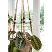 Macrame Plant Hanger Indoor Hanging Planter Basket with Wood Beads Decorative Flower Pot Holder No Tassels for Indoor Outdoor Boho Home Decor 90cm/35Inch,Brown,2Pack (POTS NOT Included)