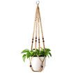 Macrame Plant Hanger Indoor Hanging Planter Basket with Wood Beads Decorative Flower Pot Holder No Tassels for Indoor Outdoor Boho Home Decor 90cm/35Inch,Brown,1pcs (POTS NOT Included)