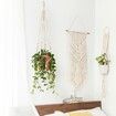 Macrame Plant Hanger Indoor Hanging Planter Basket with Wood Beads Decorative Flower Pot Holder No Tassels for Indoor Outdoor Boho Home Decor 90cm/35Inch,Ivory,1pcs (POTS NOT Included)