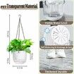 2 Pack Self Watering Hanging Planters Indoor Flower Pots,6.5 Inch Outdoor Hanging Basket,Plant Hanger with 3Hooks Drainage Holes for Garden Home (White)