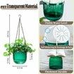 2 Pack Self Watering Hanging Planters Indoor Flower Pots,6.5 Inch Outdoor Hanging Basket,Plant Hanger with 3Hooks Drainage Holes for Garden Home (Emerald)