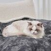 Dog Blankets Waterproof for Small Dogs Cat Blanket Washable Soft Plush Reversible Protector for Bed Couch Car Sofa(50*70cm-Dark Grey)