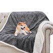 Dog Blankets Waterproof for Small Dogs Cat Blanket Washable Soft Plush Reversible Protector for Bed Couch Car Sofa(50*70cm-Dark Grey)