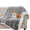 Dog Blankets Waterproof for Small Dogs Cat Blanket Washable Soft Plush Reversible Protector for Bed Couch Car Sofa(50*70cm-Grey)