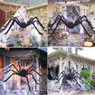 Halloween Decorations Outdoor Halloween Spider Web Decor Scary Giant Spider 100 Small Spiders Stretch Spider Webs for Outside Yard Party