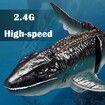 2.4G Rc Boat Fist Simulation Radio Controlled Ship, Speedboat Mosasaurus Outdoor Toy Boy Age 3+