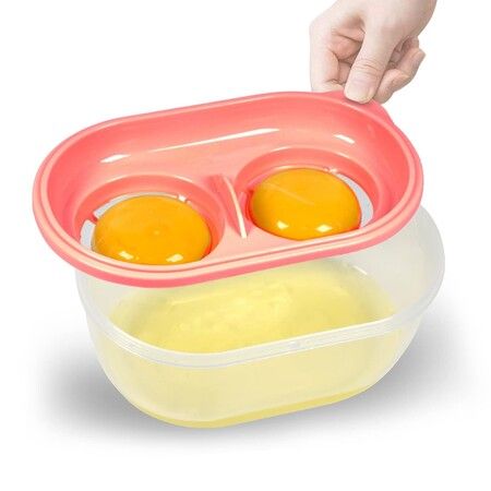 Egg White Separator with Egg Beater,Egg Separator Yolk White Separator Egg White Filter Storage Box Food Grade Level Kitchen Gadgets Egg Separator for Kitchen Cooking Kitchen Gadgets (Pink)