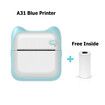 Mini Photo Printer For IPhone/Android,1000mAh Portable Thermal Photo Printer For Gift Study Notes Work Children Photo Picture Memo Color Blue