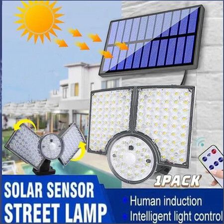 Solar Light Outdoor Super Bright Motion Sensor Solar Strong Power LED Garden Wall Lamp IP65 Waterproof 3 Working Mode