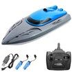 High Speed Remote Control Boat for Pools and Lakes, 2.4Ghz Fast Electric Racing Boat Gift for Adults and Kids(Blue)