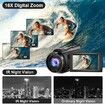 5K Video Camera Camcorder,48MP UHD Wifi IR Night Vision Vlogging Camera,16X Digital Zoom Touch Screen Vlog Camera with External Microphone,Lens Hood,Stabilizer,Remote,2 Batteries