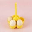 Egg Shelf Egg Poachers, Store and Serve Egg Holder, Boiled Egg Cooker for Making Soft, Holds 5 Eggs for Easy Cooking and Fridge Storage (Yellow)