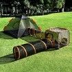 6 IN 1 Cat Tent Tunnel Dog House Pet Cage Playpen Enclosure Puppy Rabbit Ferret Fence Pen Outdoor Indoor Portable Exercise Playhouse