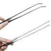 2 Pcs Feeding Tongs,Aquarium Tweezers Stainless Steel Straight and Curved Tweezers Set 27cm/10.6 inches Aquascaping Tools for Hold Worms,Reptiles,Lizards,Bearded Dragon (Silver)