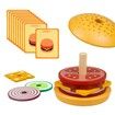 Wooden Sandwich Stacking Toys, Montessori Toys with Flash Cards Burger  Food Early Educational Preschool Study for Birthday Gift Xmas Party School