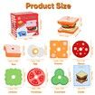 Wooden Sandwich Stacking Toys, Montessori Toys with Flash Cards Sandwich Food  Early Educational Preschool Study for Birthday Gift Xmas Party School