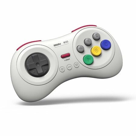 8Bitdo M30 Bluetooth Controller for Switch,Windows and Android,6-Button Layout for SEGA's Classic Games (White)