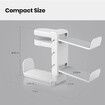 PC Gaming Headset Headphone Hook Holder Hanger Mount, Headphones Stand with Adjustable and Rotating Arm Clamp (White)