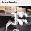 PC Gaming Headset Headphone Hook Holder Hanger Mount, Headphones Stand with Adjustable and Rotating Arm Clamp (White)