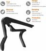 Guitar Capo, Capo for 6-String Acoustic and Electric Guitars, Bass, Mandolin, Ukulele, Black Guitar Capo (black)