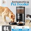 6L Automatic Pet Feeder Auto Timed Dog Cat Dry Food Dispenser Smart Puppy Feeding 2 Way Splitter 2 Bowls Touch Screen Voice Recorder