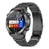 Smart Watch Bluetooth Call Noninvasive Blood Sugar Blood Oxygen Body Temperature Blood Pressure ECG Health Sports Smart Bracelet Black Steel Belt