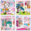 Doll Dream House Playhouse Furniture Princess Castle Toys Plastic Fairy Play Dollhouse Townhouse 15 Rooms 4 Storeys