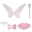 Fairy Wings Butterfly Wings for Girls Angel Wings Costumes for Cosplay Party with Skirt Crown Fairy Wand TUTU GLOVES Set