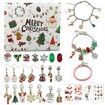 24 Days Christmas Gift Countdown Calendar Gifts,DIY Jewelry Making Kit,2 Charm Bracelets 22 Beads Making Kit for Kids Teens Adult Women(silver)