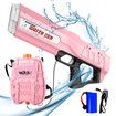 Electric Water Soaker Gun Automatic Squirt Toy Pool Party Beach Outdoor High Capacity 2500ML for Kid Adult Pink