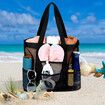 8 Pockets Summer Beach Mesh Bag Large Capacity Swimsuit Storage Shoulder Bag Waterproof Underwear Pocket Beach Tote Bag