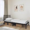 Metal Bed Frame with Headboard Black 92x187 cm Single