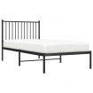 Metal Bed Frame with Headboard Black 92x187 cm Single