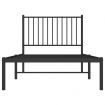 Metal Bed Frame with Headboard Black 92x187 cm Single