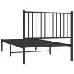 Metal Bed Frame with Headboard Black 92x187 cm Single