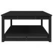 Garden Table Black 121x82.5x45 cm Solid Wood Pine