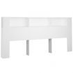 Headboard Cabinet White 220x18.5x104.5 cm