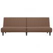 2-Seater Sofa Bed Brown Faux Leather