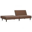 2-Seater Sofa Bed Brown Faux Leather