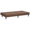 2-Seater Sofa Bed Brown Faux Leather