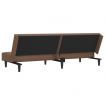 2-Seater Sofa Bed Brown Faux Leather