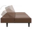 2-Seater Sofa Bed Brown Faux Leather